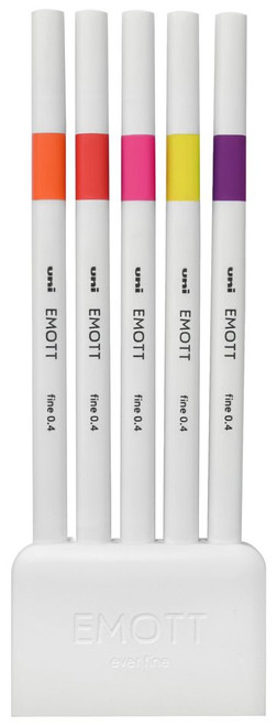 Uni Emott Ever Fine Color Liner Set of 5- No. 6 Nature Colors